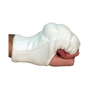 Handschoner, weiß, doppelt quer gesteppt